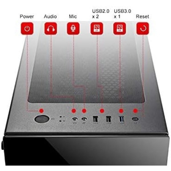 Bgears b-Voguish Gaming PC Case con paneles de vidrio templado, USB3.0, compatible con E-ATX, ATX, mATX, ITX. (Los ventiladores - Image 19