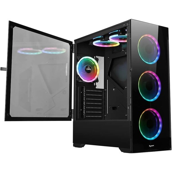 Bgears b-Voguish Gaming PC Case con paneles de vidrio templado, USB3.0, compatible con E-ATX, ATX, mATX, ITX. (Los ventiladores - Image 11