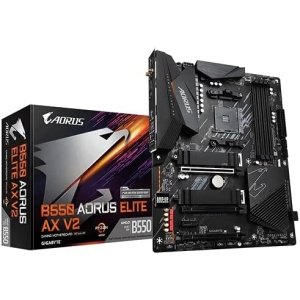 GIGABYTE B550 AORUS ELITE AX V2|Tarjeta madre: AMD Ryzen 5000/B550/ATX/VRM digital con fases 12+2/PCIe4.0/DDR4/USB3.2