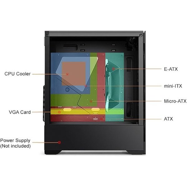Bgears b-Voguish Gaming PC Case con paneles de vidrio templado, USB3.0, compatible con E-ATX, ATX, mATX, ITX. (Los ventiladores - Image 8
