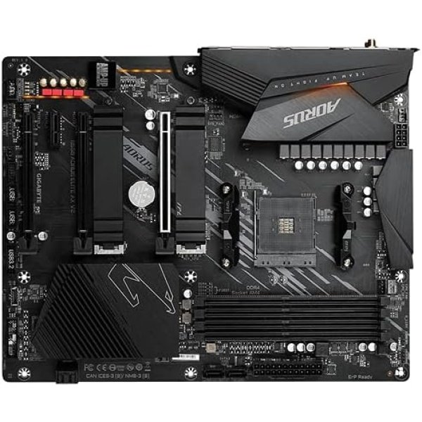 GIGABYTE B550 AORUS ELITE AX V2|Tarjeta madre: AMD Ryzen 5000/B550/ATX/VRM digital con fases 12+2/PCIe4.0/DDR4/USB3.2 - Image 2