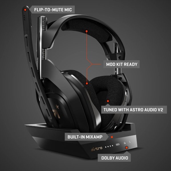ASTRO Gaming A50 Wireless Headset + Base Station Gen 4 - Compatible With PS5, PS4, PC, Mac - Black/Silver - Image 15
