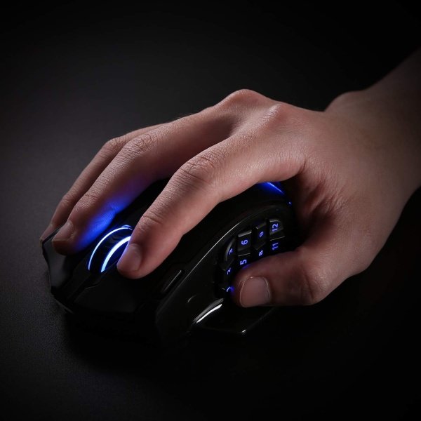 Redragon - Mouse MMO M913 Impact Elite inalámbrico para videojuegos, 16 000 DPI, con cable o inalámbrico RGB, 16 botones - Image 9