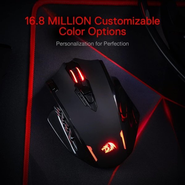 Redragon - Mouse MMO M913 Impact Elite inalámbrico para videojuegos, 16 000 DPI, con cable o inalámbrico RGB, 16 botones - Image 7