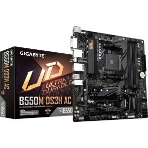 GIGABYTE B550M DS3H AC - Tarjeta madre compatible con AM4 AMD/B550/Micro ATX/Dual M.2/SATA 6Gb/s/USB 3.2 Gen 1/PCIe
