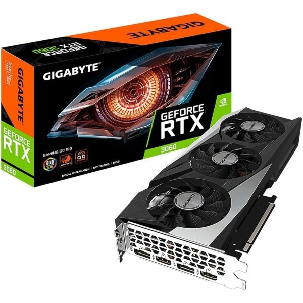 GIGABYTE GeForce RTX 3060 Gaming OC 12G (REV2.0), 3 ventiladores WINDFORCE, 12GB 192-bit GDDR6, GV-N3060GAMING OC-12GD tarjeta