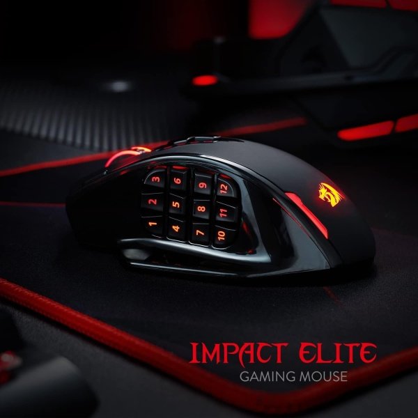 Redragon - Mouse MMO M913 Impact Elite inalámbrico para videojuegos, 16 000 DPI, con cable o inalámbrico RGB, 16 botones - Image 2