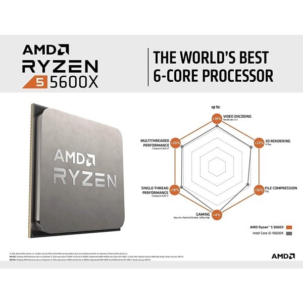AMD Ryzen 5 5600X 6 núcleos y 12 hilos desbloqueados procesador de escritorio con Wraith Stealth Cooler - Image 7