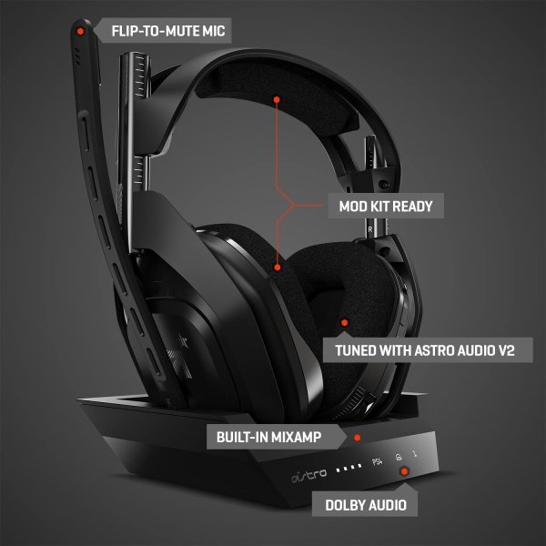 ASTRO Gaming A50 Wireless Headset + Base Station Gen 4 - Compatible With PS5, PS4, PC, Mac - Black/Silver - Image 6