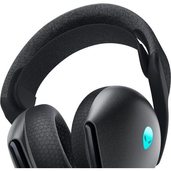 Alienware AW720H Dual-Mode Wireless Gaming Headset - Dolby Atmos Spatial Sound, Wireless 2.4 GHz, 3.5mm Connector Cable, in-line Controls, Integrated Microphone, Unidirectional - Lunar Light - Image 6