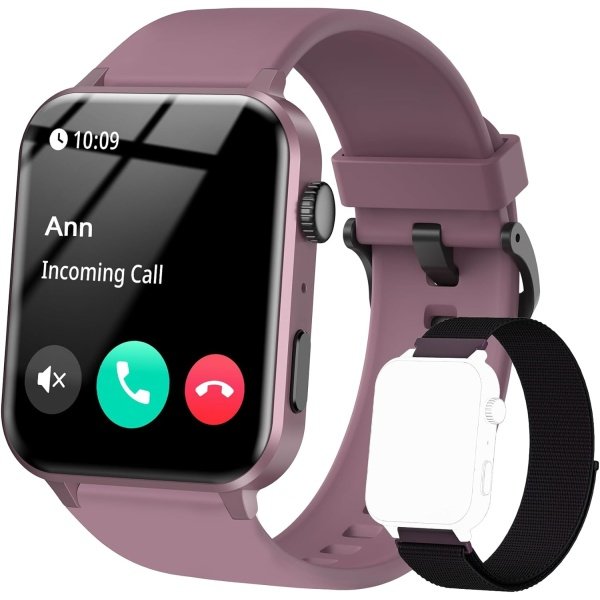 IOWODO Reloj inteligente para hombres y mujeres, pantalla HD de 1.85 pulgadas con hacer y responder llamadas, con asistente de voz AI, SpO2/monitor de frecuencia cardíaca/sueño, más de 100 modos - Image 7