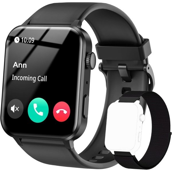 IOWODO Reloj inteligente para hombres y mujeres, pantalla HD de 1.85 pulgadas con hacer y responder llamadas, con asistente de voz AI, SpO2/monitor de frecuencia cardíaca/sueño, más de 100 modos - Image 13