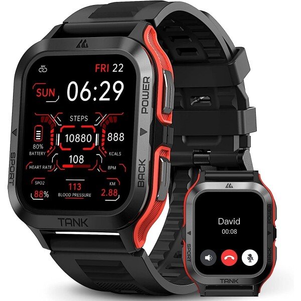 AMAZTIM Reloj inteligente, batería extra larga de 60 días, resistente al agua hasta 164.0 ft, llamada Bluetooth militar resistente (respuesta/llamadas de marcación), pantalla HD ultra grande de 1.85 - Imagen 14