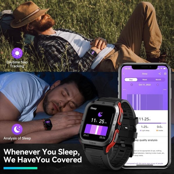 AMAZTIM Reloj inteligente, batería extra larga de 60 días, resistente al agua hasta 164.0 ft, llamada Bluetooth militar resistente (respuesta/llamadas de marcación), pantalla HD ultra grande de 1.85 - Imagen 19