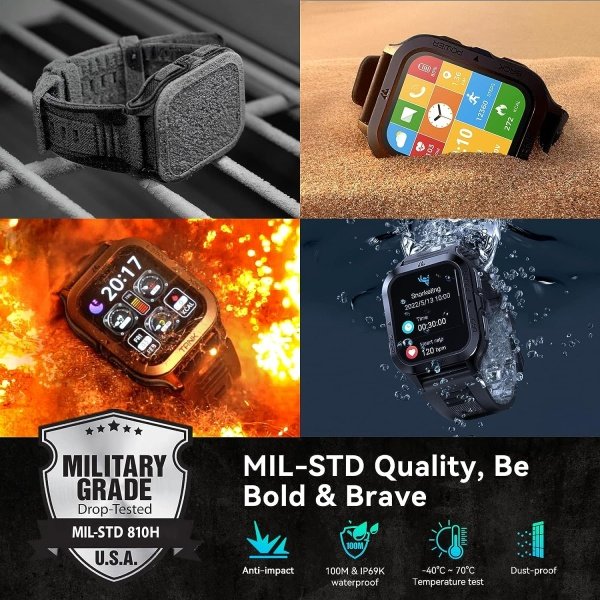 AMAZTIM Reloj inteligente, batería extra larga de 60 días, resistente al agua hasta 164.0 ft, llamada Bluetooth militar resistente (respuesta/llamadas de marcación), pantalla HD ultra grande de 1.85 - Imagen 21