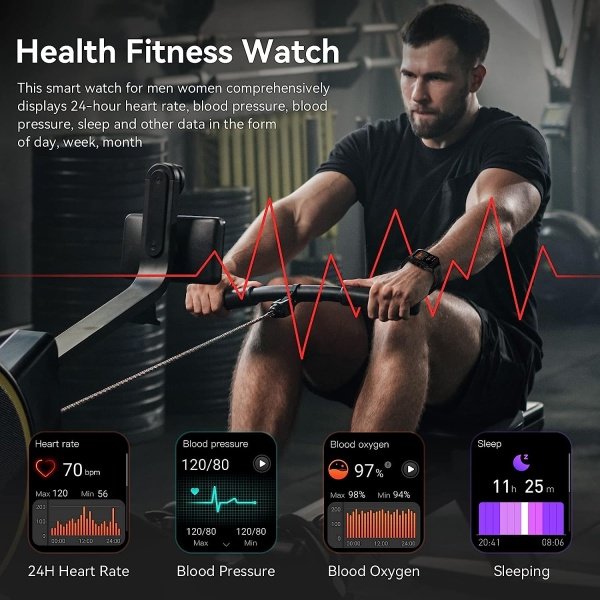 AMAZTIM Reloj inteligente, batería extra larga de 60 días, resistente al agua hasta 164.0 ft, llamada Bluetooth militar resistente (respuesta/llamadas de marcación), pantalla HD ultra grande de 1.85 - Imagen 25