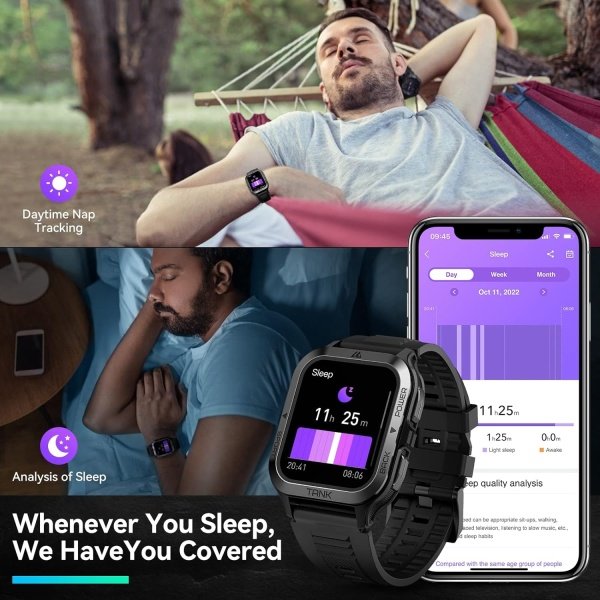 AMAZTIM Reloj inteligente, batería extra larga de 60 días, resistente al agua hasta 164.0 ft, llamada Bluetooth militar resistente (respuesta/llamadas de marcación), pantalla HD ultra grande de 1.85 - Imagen 26