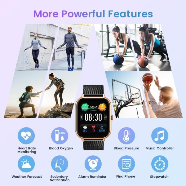 Reloj inteligente para mujer con rastreador de ejercicios: reloj inteligente de llamadas Bluetooth de 1.83 pulgadas con monitor de presión arterial de oxígeno en sangre compatible con Android Ios 100+ - Imagen 6