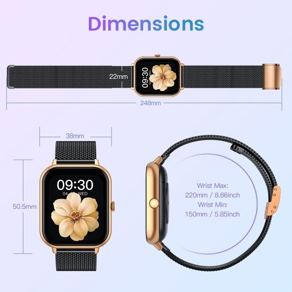Reloj inteligente para mujer con rastreador de ejercicios: reloj inteligente de llamadas Bluetooth de 1.83 pulgadas con monitor de presión arterial de oxígeno en sangre compatible con Android Ios 100+ - Imagen 7