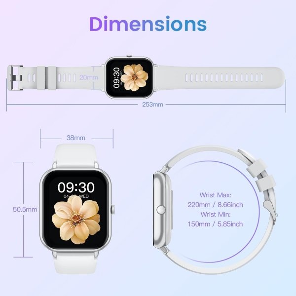 Reloj inteligente para mujer con rastreador de ejercicios: reloj inteligente de llamadas Bluetooth de 1.83 pulgadas con monitor de presión arterial de oxígeno en sangre compatible con Android Ios 100+ - Imagen 14