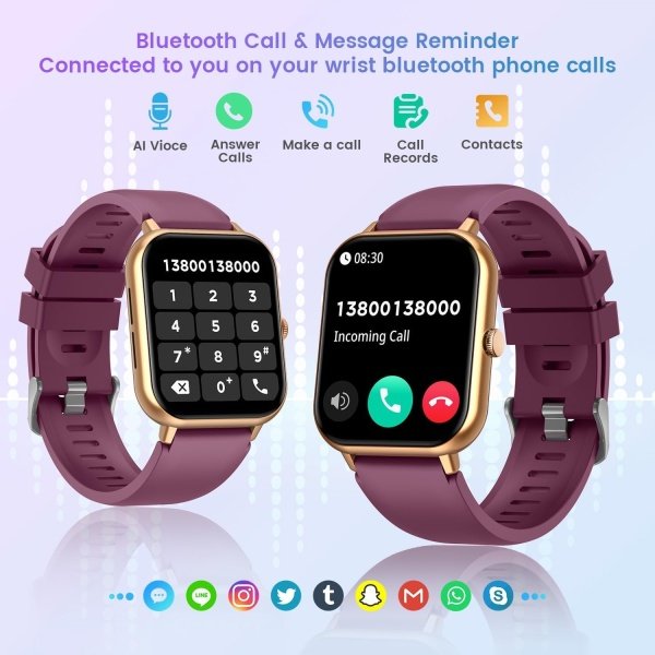 Reloj inteligente para mujer con rastreador de ejercicios: reloj inteligente de llamadas Bluetooth de 1.83 pulgadas con monitor de presión arterial de oxígeno en sangre compatible con Android Ios 100+ - Imagen 16