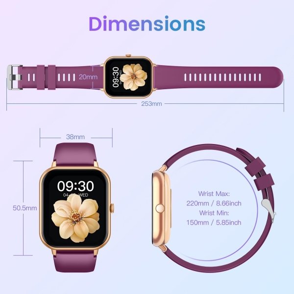 Reloj inteligente para mujer con rastreador de ejercicios: reloj inteligente de llamadas Bluetooth de 1.83 pulgadas con monitor de presión arterial de oxígeno en sangre compatible con Android Ios 100+ - Imagen 21