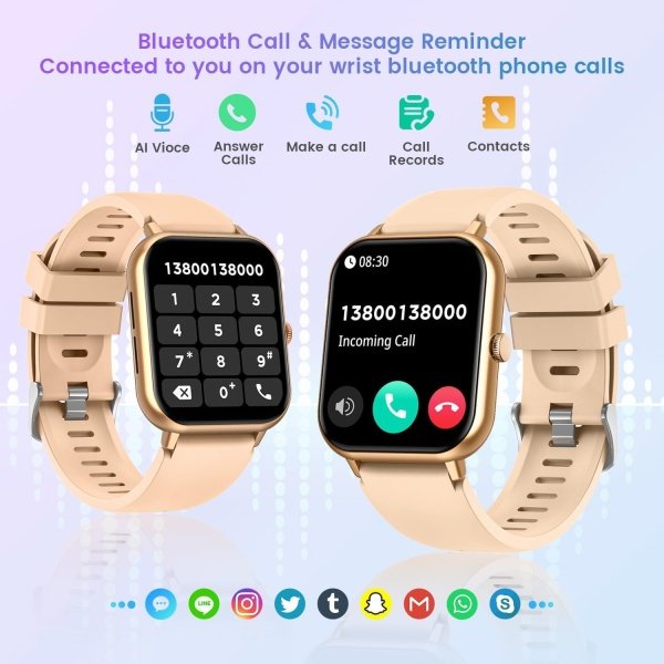 Reloj inteligente para mujer con rastreador de ejercicios: reloj inteligente de llamadas Bluetooth de 1.83 pulgadas con monitor de presión arterial de oxígeno en sangre compatible con Android Ios 100+ - Imagen 23