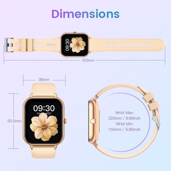 Reloj inteligente para mujer con rastreador de ejercicios: reloj inteligente de llamadas Bluetooth de 1.83 pulgadas con monitor de presión arterial de oxígeno en sangre compatible con Android Ios 100+ - Imagen 28