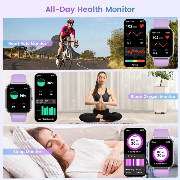Reloj inteligente para mujer con rastreador de ejercicios: reloj inteligente de llamadas Bluetooth de 1.83 pulgadas con monitor de presión arterial de oxígeno en sangre compatible con Android Ios 100+ - Imagen 31