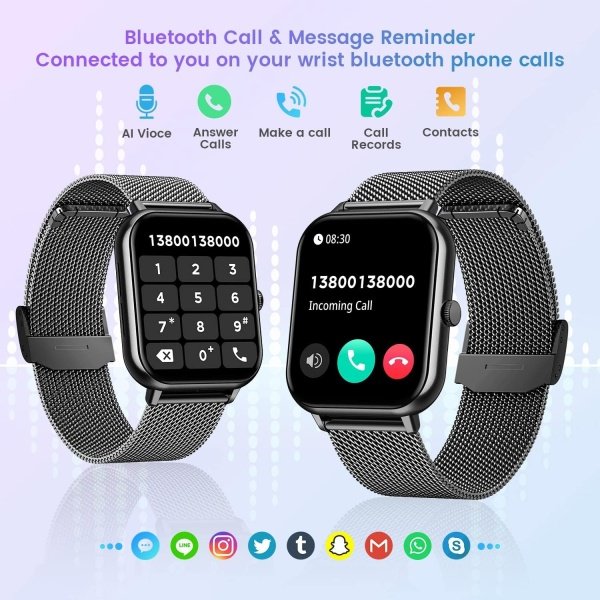 Reloj inteligente para mujer con rastreador de ejercicios: reloj inteligente de llamadas Bluetooth de 1.83 pulgadas con monitor de presión arterial de oxígeno en sangre compatible con Android Ios 100+ - Imagen 44