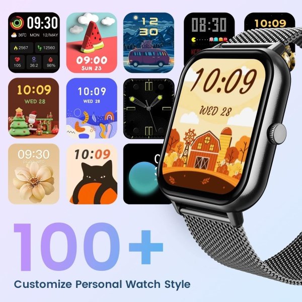 Reloj inteligente para mujer con rastreador de ejercicios: reloj inteligente de llamadas Bluetooth de 1.83 pulgadas con monitor de presión arterial de oxígeno en sangre compatible con Android Ios 100+ - Imagen 47