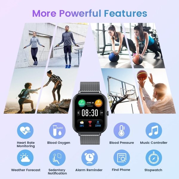 Reloj inteligente para mujer con rastreador de ejercicios: reloj inteligente de llamadas Bluetooth de 1.83 pulgadas con monitor de presión arterial de oxígeno en sangre compatible con Android Ios 100+ - Imagen 48