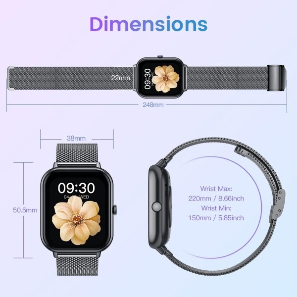 Reloj inteligente para mujer con rastreador de ejercicios: reloj inteligente de llamadas Bluetooth de 1.83 pulgadas con monitor de presión arterial de oxígeno en sangre compatible con Android Ios 100+ - Imagen 49