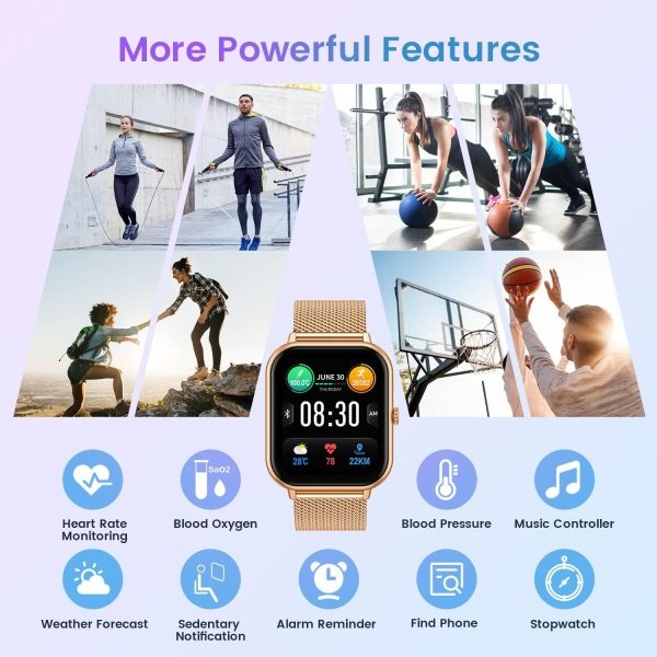 Reloj inteligente para mujer con rastreador de ejercicios: reloj inteligente de llamadas Bluetooth de 1.83 pulgadas con monitor de presión arterial de oxígeno en sangre compatible con Android Ios 100+ - Imagen 62
