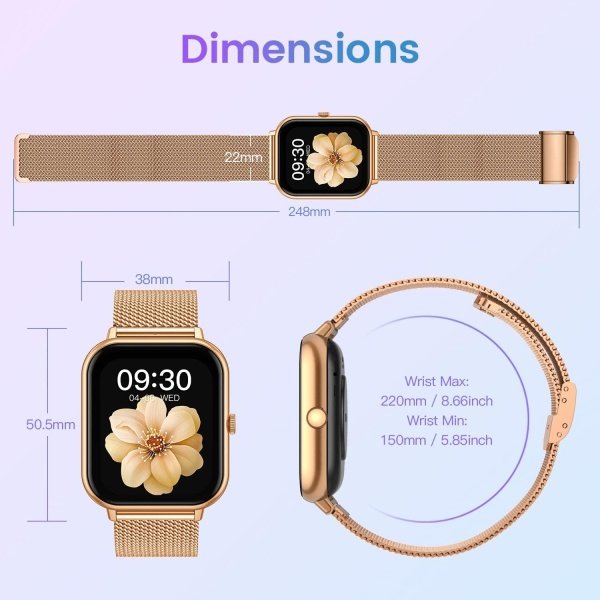 Reloj inteligente para mujer con rastreador de ejercicios: reloj inteligente de llamadas Bluetooth de 1.83 pulgadas con monitor de presión arterial de oxígeno en sangre compatible con Android Ios 100+ - Imagen 63