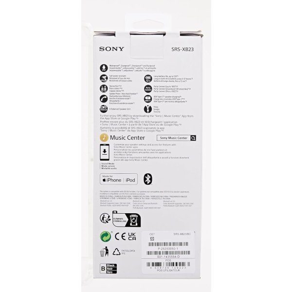 Sony SRS-XB23 - Altavoz Bluetooth inalámbrico súper portátil, potente y duradero, impermeable, con graves adicionales - Negro - Image 18