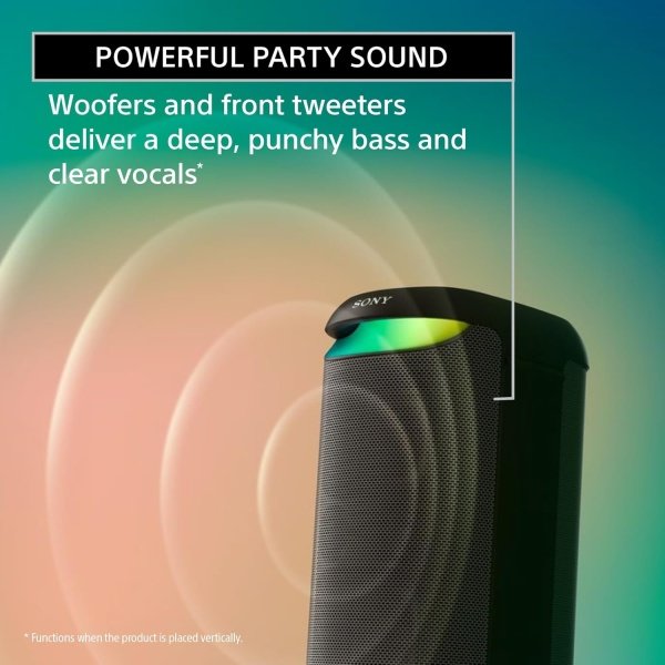 Sony SRS-XP700 X-Series Altavoz inalámbrico portátil Bluetooth para fiesta de karaoke IPX4 resistente a salpicaduras con batería de 25 horas, negro - Image 2