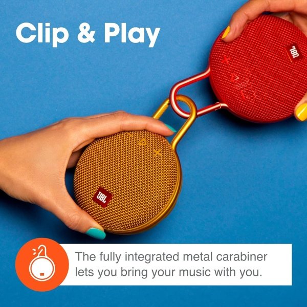 JBL Clip 3, River Teal - Altavoz Bluetooth impermeable, duradero y portátil, hasta 10 horas de reproducción, incluye altavoz con cancelación de ruido y transmisión inalámbrica - Image 3