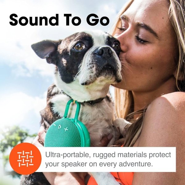 JBL Clip 3, River Teal - Altavoz Bluetooth impermeable, duradero y portátil, hasta 10 horas de reproducción, incluye altavoz con cancelación de ruido y transmisión inalámbrica - Image 6