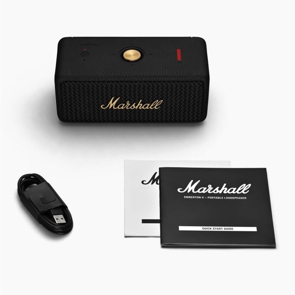 Marshall Emberton II - Altavoz Bluetooth portátil - Negro y latón - Imagen 15