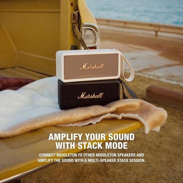 Marshall Altavoz Bluetooth portátil Middleton, negro y latón - Imagen 5