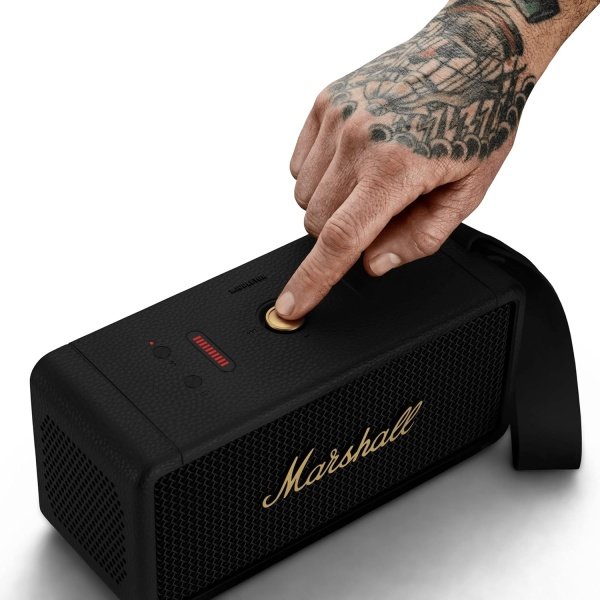 Marshall Altavoz Bluetooth portátil Middleton, negro y latón - Imagen 7