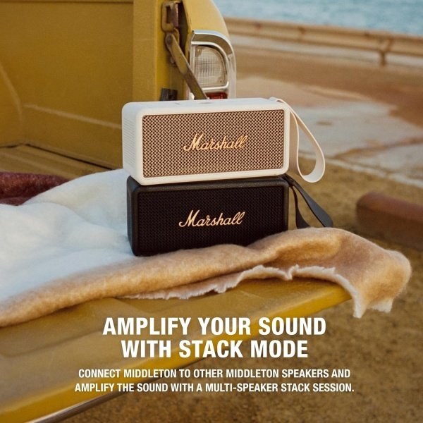 Marshall Altavoz Bluetooth portátil Middleton, negro y latón - Imagen 16