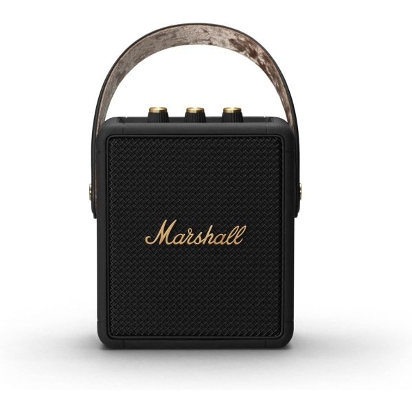 Marshall Stockwell II - Altavoz Bluetooth portátil, negro y latón