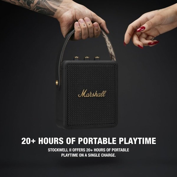 Marshall Stockwell II - Altavoz Bluetooth portátil, negro y latón - Image 2