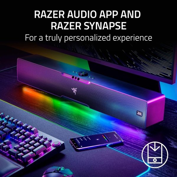 Razer Leviathan V2 X Altavoz de barra de sonido - Bluetooth, USB-C, Chroma RGB - Negro - Imagen 7