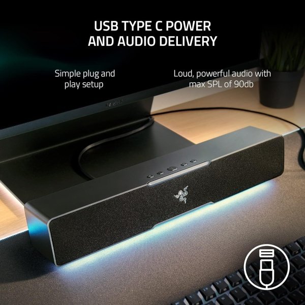 Razer Leviathan V2 X Altavoz de barra de sonido - Bluetooth, USB-C, Chroma RGB - Negro - Imagen 21