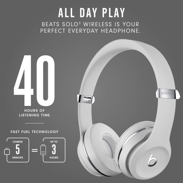 Auriculares inalámbricos On-Ear Beats Solo3 – Colección Beats Club Colección Club talla única Plateado (Satin silver) - Image 5