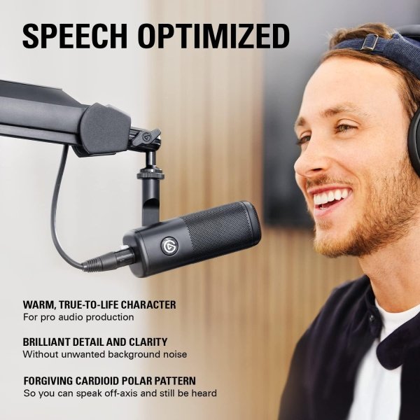 Elgato Wave DX - Micrófono dinámico XLR, patrón cardioide, rechazo de ruido, voz optimizada para podcasting, transmisión, - Imagen 19