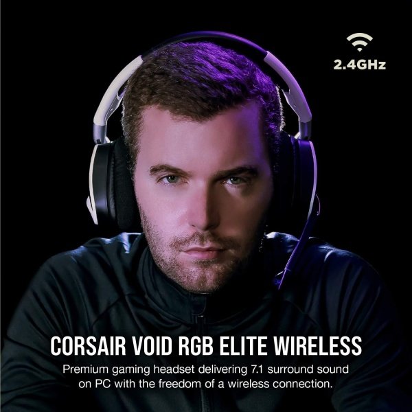 Corsair VOID RGB ELITE Wireless - Auriculares para juegos, sonido envolvente 7.1, certificado Discord, iCUE compatible con PC, - Image 27
